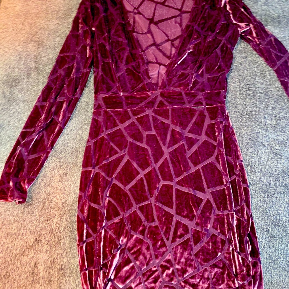 Fuchsia velvet pink dress